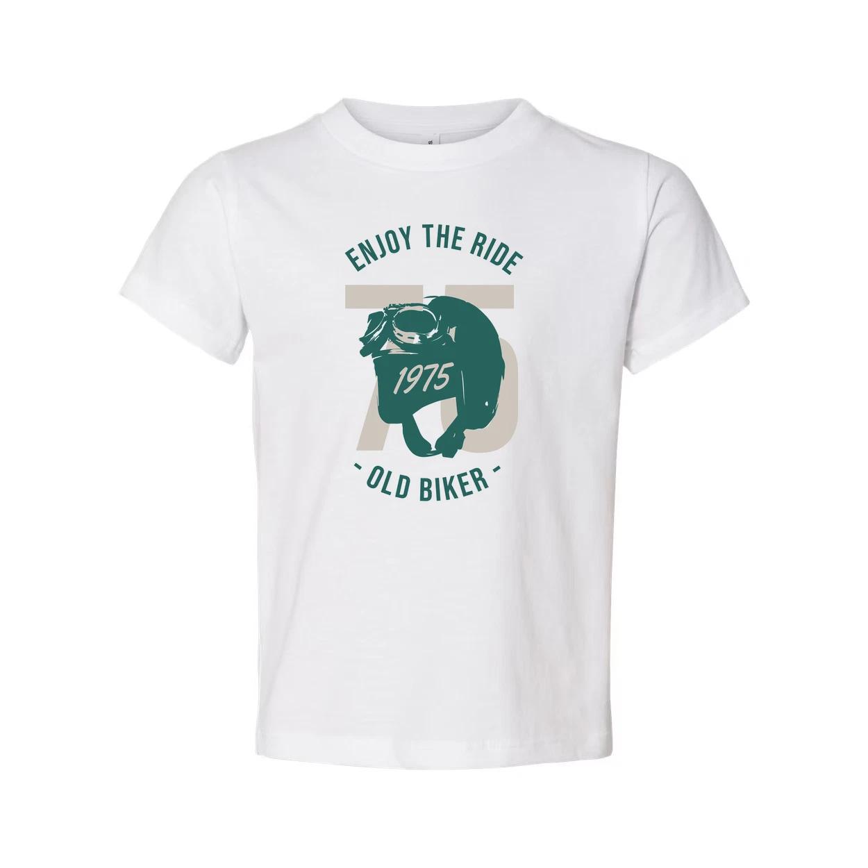 

Motorcycle Graphic T Shirt For Men And Women With Rider Silhouette And 1975 Desi 3XL