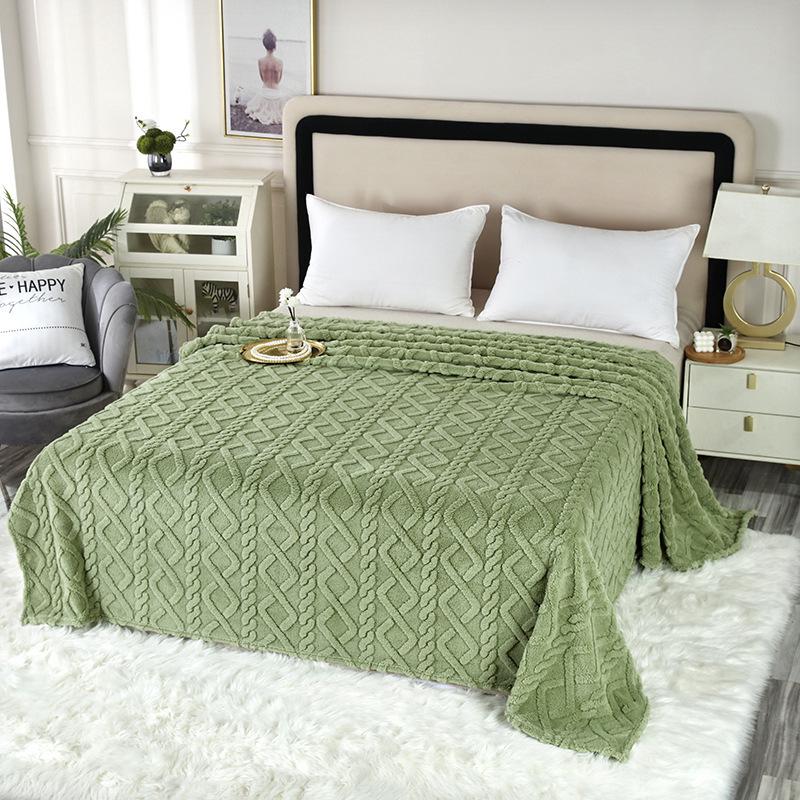 

Двусторонний однотонный флисовый и тафтовый плед для дивана или сна 120x200 cm