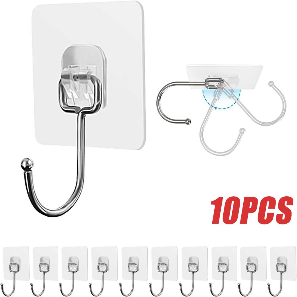 10Pcs Big Size Transparent Strong Self Adhesive Door Wall Hangers Hooks Suction Heavy Load Rack Cup Sucker for Kitchen Bathroom