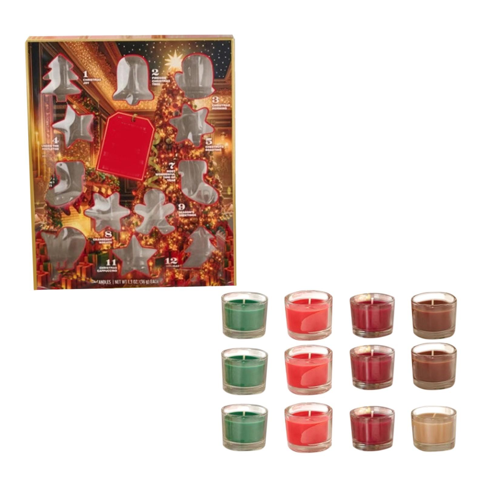 

12 дней Рождественского Адвента, Праздничный календарь, Свечи, Ароматические свечи. One Size красный