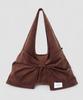 Atil Studio Velour Suede Dewey Ribbon Shoulder Bag_Moka