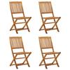 VidaXL Outdoor Folding Chairs Set of 4 Solid Acacia Wood 46340