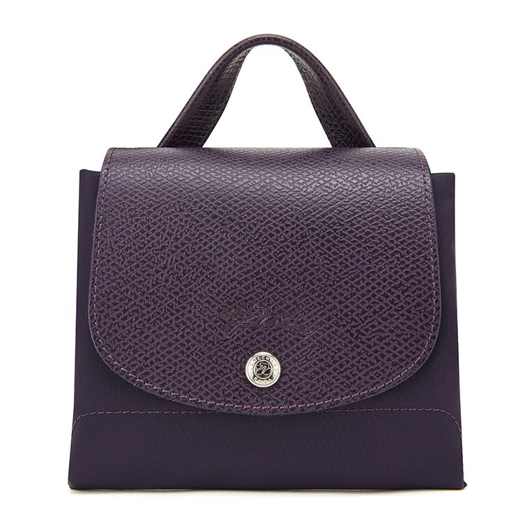 Longchamp Le Pliage Green Logo Druckknopf Reißverschluss Verstellbarer Schultergurt Recyceltes Polyamid Canvas Rucksack Damenrucksack Lila 1699919645