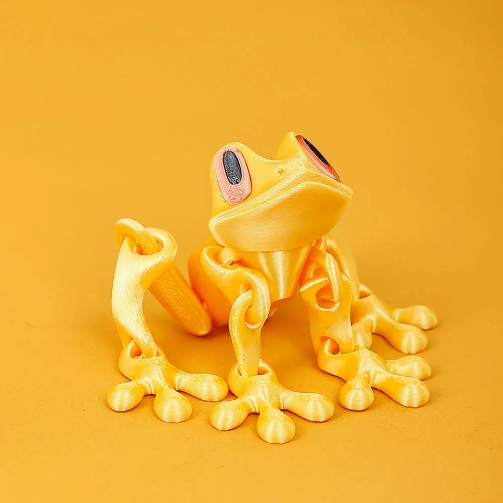 3D Printing Simulation Tree Frog Joint Movable Frog Ornaments Kitchen Home Decoration Office Animal Desk Toy Refrigerator