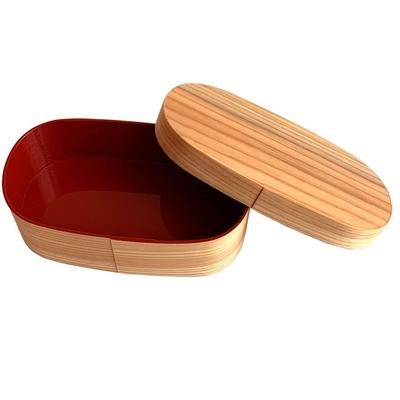 Obchod s lakovaným zbožím Yamaya Ohýbaná krabička na oběd Bento, Červený vnitřek, Vyrobeno v Japonsku, 500 ml, Bílé dřevo s víkem, Vyrobeno v Japonsku