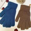 Manufacturer wholesale solid color wool thickened knitted adult full finger