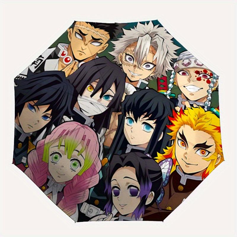 1pc Demon Slayer Anime Characters Automatic Opening and Closing Umbrella - Lightweight 3-Fold Design, Suitable for Fans, Travel, Daily Use,