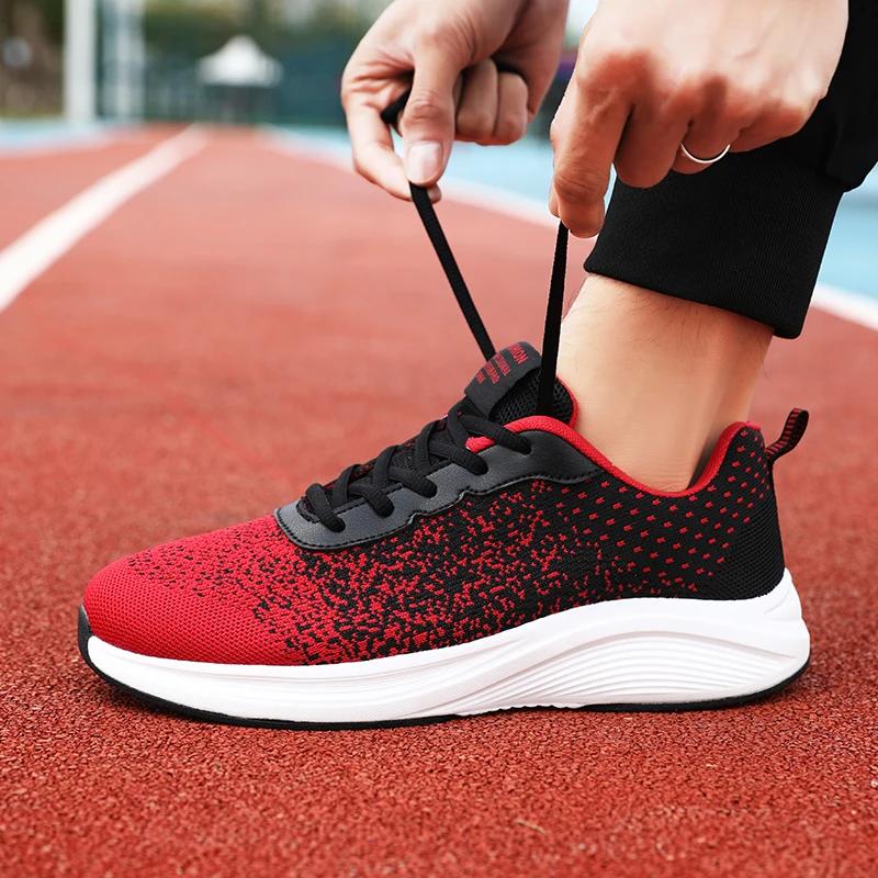 Unisex Oddychające buty z siateczki Damskie Męskie Antypoślizgowe Trampki Lekkie Buty Sportowe Płaskie Do chodzenia Atletyczne Do biegania Czarne Białe