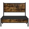 Metal Bed Frame without Mattress Smoked Oak Finish 100 x 190 cm