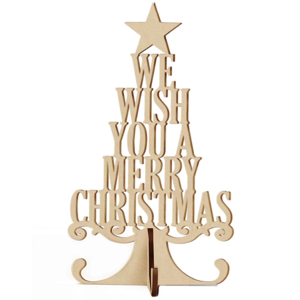 

3D Wooden Christmas Tree Ornament Hanging Ornament Gift for Kids Home Xmas Table Decoration Wood color #1