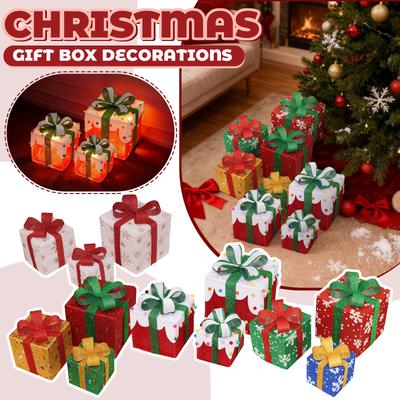 Vánoční světla, Vánoční dárková krabice, Třídílná sada, Vánoční produkty, Rekvizity a ozdoby pro výzdobu narozeninové oslavy.