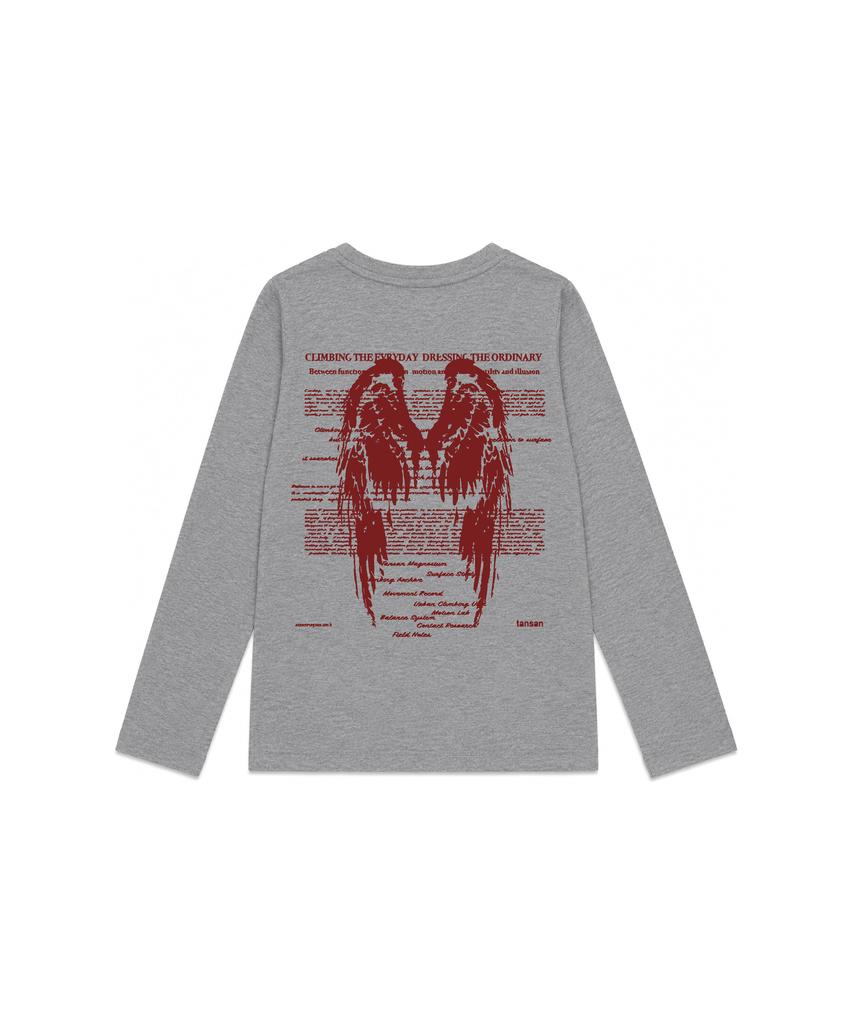 TANSANMAGNESIUM Wing Long Sleeve (Gray/Red)