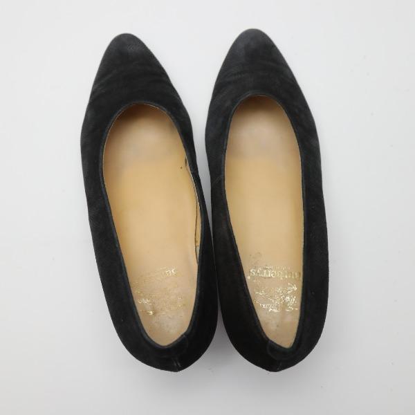 Burberry 23E Pumps Chunky Heel Suede Black Women Storage Box Used