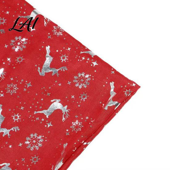 Winter Christmas Scarf Theme for Women Glitter Sparkly Foil Reindeer Soft Festive Neck Warmer Print Scarves Lightweight Shawl Wrap Fall Cozy Holiday