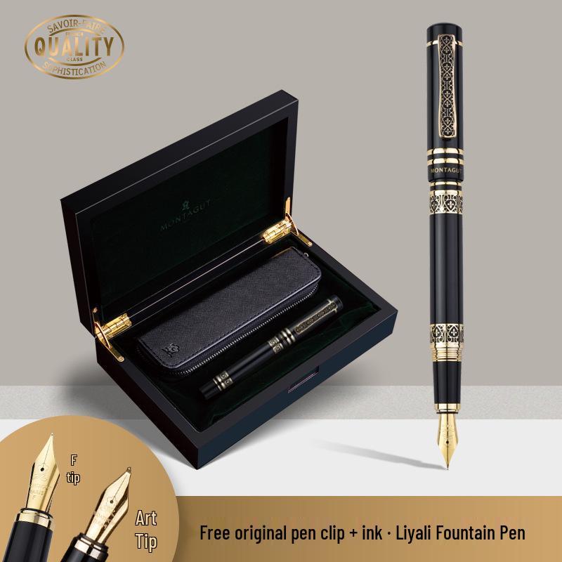 Montagut Legend Series Men's Calligraphy Fountain Pen with Bent Nib for Artistic Practice