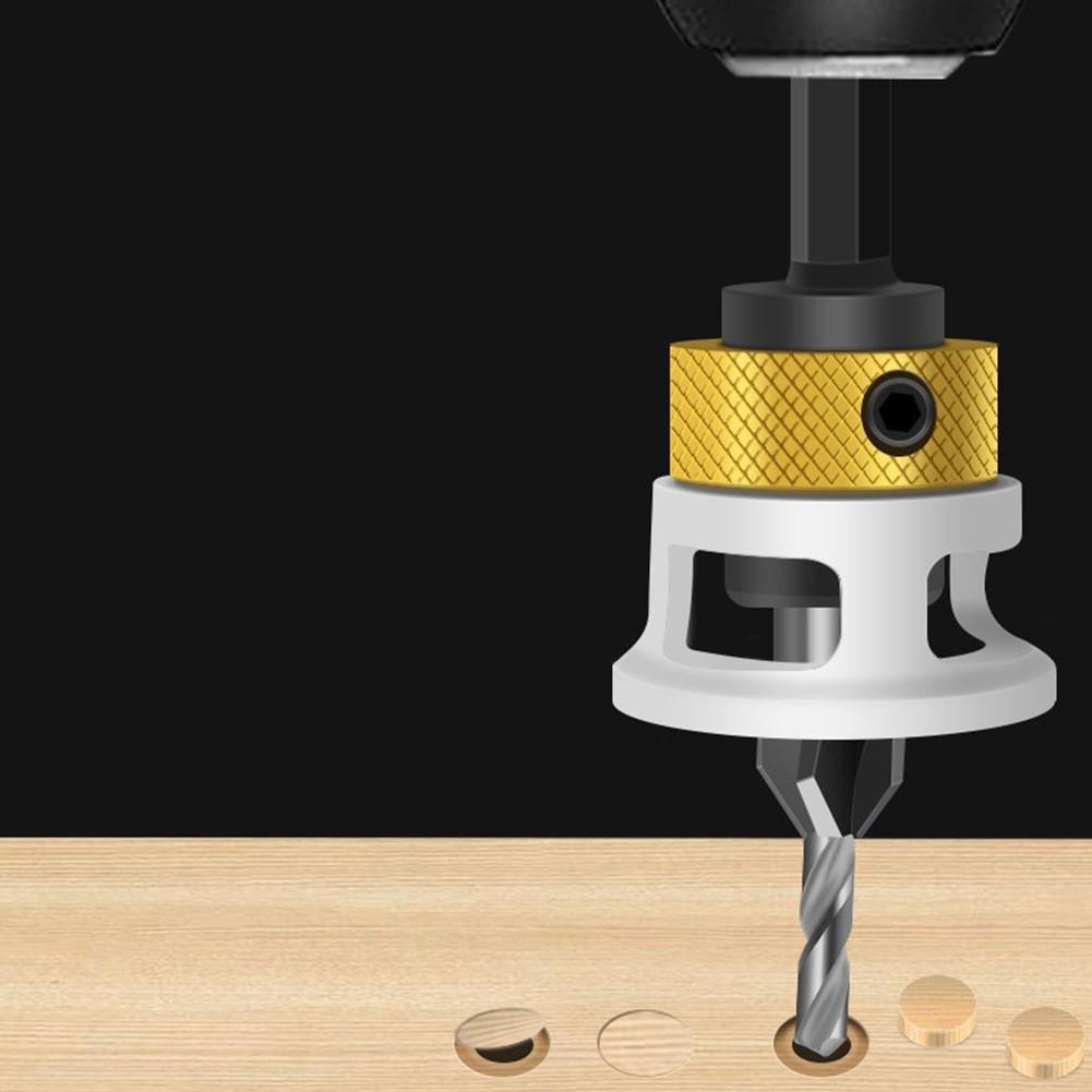 4pcs Adjustable Countersink Drill Bits with Depth Stop for Woodworking