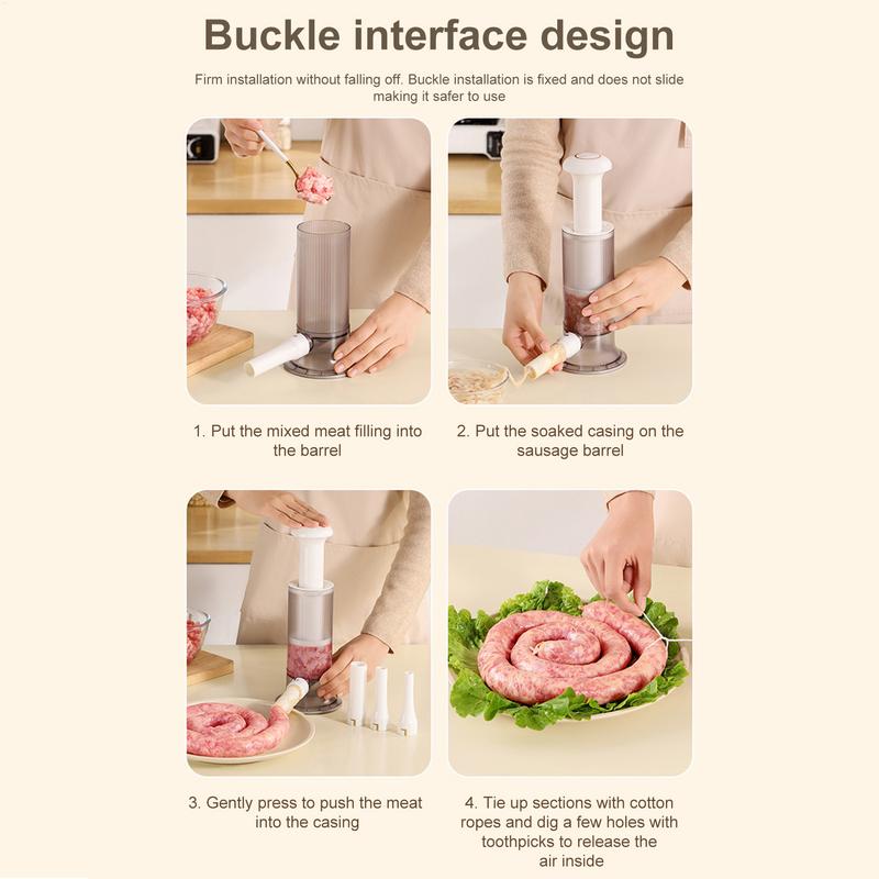 Nadziewarka do kiełbasy Pozioma Maszynka do kiełbasy zestaw Domowe Kuchenne Narzędzie do robienia kiełbasy Mięsnej Nadziewarka do kiełbasy