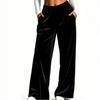 Damen Samt Schlaghose für Herbst und Winter, Lässige, lockere, fallende Hose für den Weg zur Arbeit