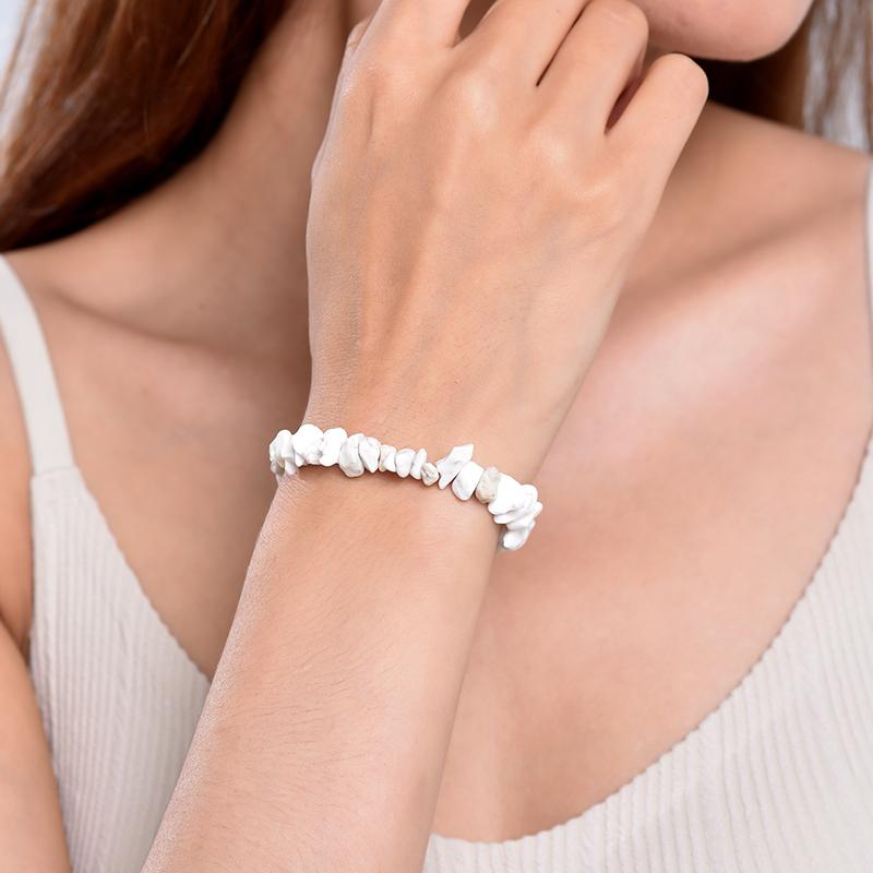 Lucky Energy Irregular Natural Stone Bracelet Bangle For Women Loose Spacer Beads Adjustable Bracelet Female Zircon Accessories