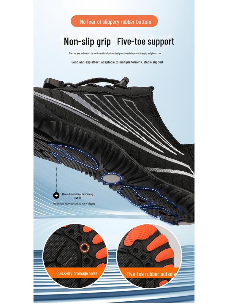 2025 New Outdoor Five-Finger Creek Shoes – Non-Slip, Breathable, Quick-Drying for Beach, Wading, and Yoga. Perfect for Couples.
