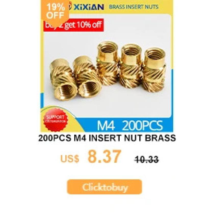 M1.4 M1.6 M2 M2.5 Brass Insert Nut and 304 Stainless Steel Screw Set Heat Hot Melt Thread Knurled Embedment Copper Nut Kit
