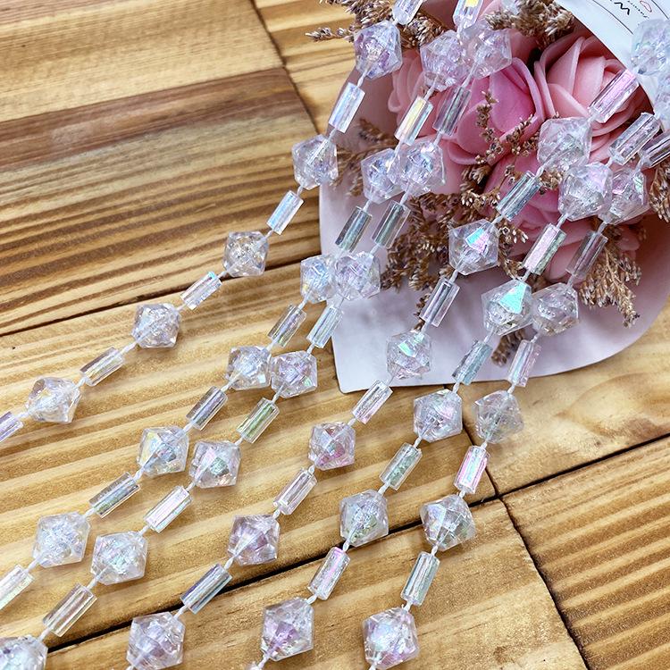 Seven-Color Transparent Crystal Bead Curtain for Wedding and Christmas Tree Decoration