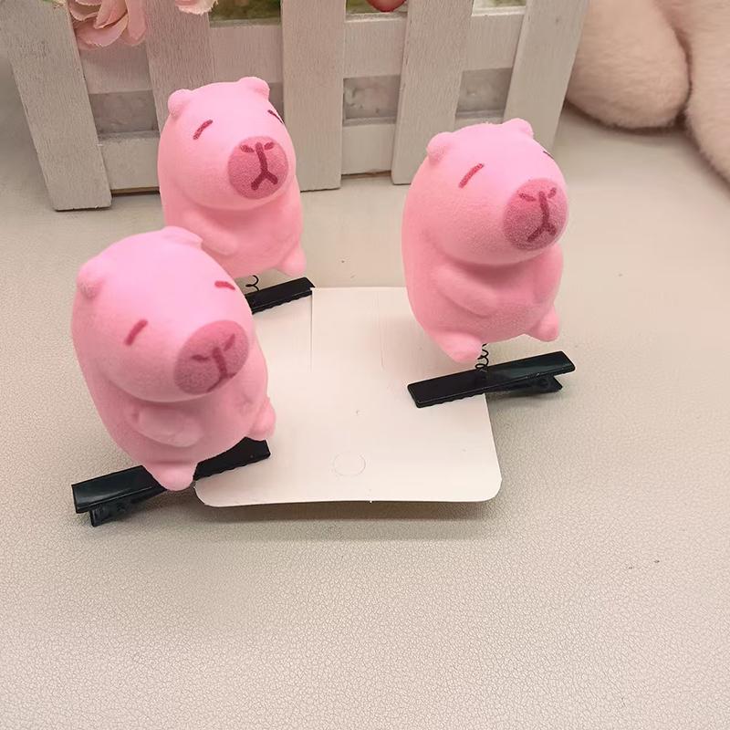 10 ks Kreslená růžová sponka do vlasů kapybara pro ženy dívky roztomilé vlasové doplňky kapybara vtipné kawaii dětské pokrývky hlavy dárky