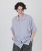 THE-ABON Cotton Jacquard Oversized Half Shirt Light Green