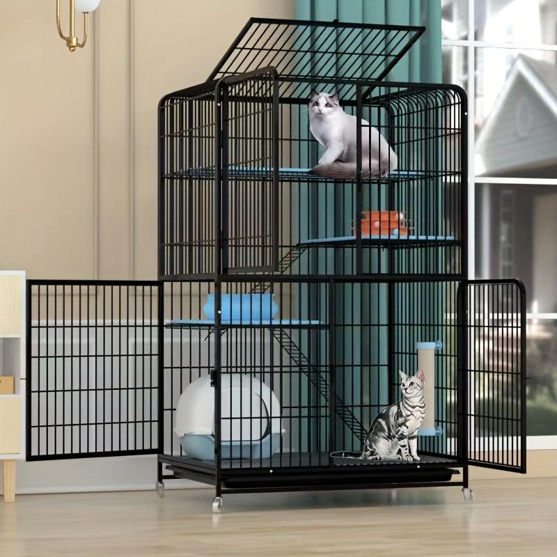 Black Square TubeDog Cage Extra Large Free Space Pet Cat House Indoor Cat Houses For Small And Medium-Sized Cat Households