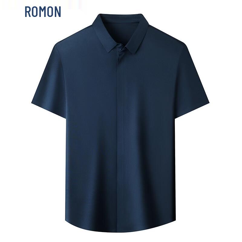 ROMON Men's Silk Blend Zip Polo Shirt