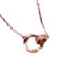 Purple Gold Double Ring Interlocking Necklace Fashion Rose Gold Plated Mobius Collarbone Chain Women