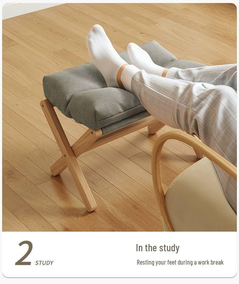Taburet pliabil din lemn masiv pentru schimbarea pantofilor, canapea și suport pentru picioare de birou