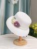 Chic Ins Sommergress Hepburn Elegant Liten Brem Organza Rose Perlekjede Dame Bøttehatt Kvinner Fiskerhatt