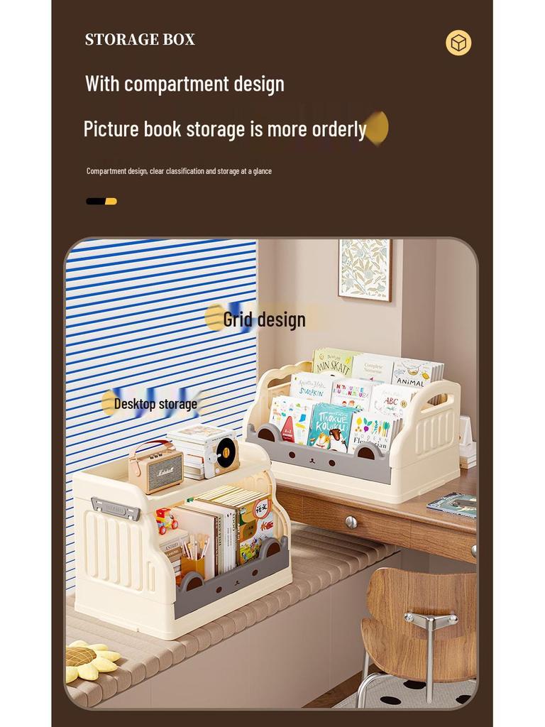 Children's Movable Multi-Layer Bookshelf and Storage Rack
