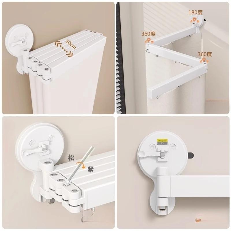 L Shape Folding Shower Curtain Suction Cup No Drilling Bathroom Dry And Wet Separation Waterproof Toilet Corner Shower Partition