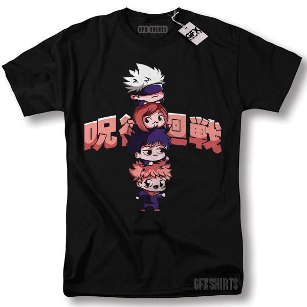 Jujutsu Kaisen Chibi Shirt Satoru Gojo Ryomen Sukuna Nobara Anime Manga T-shirt S