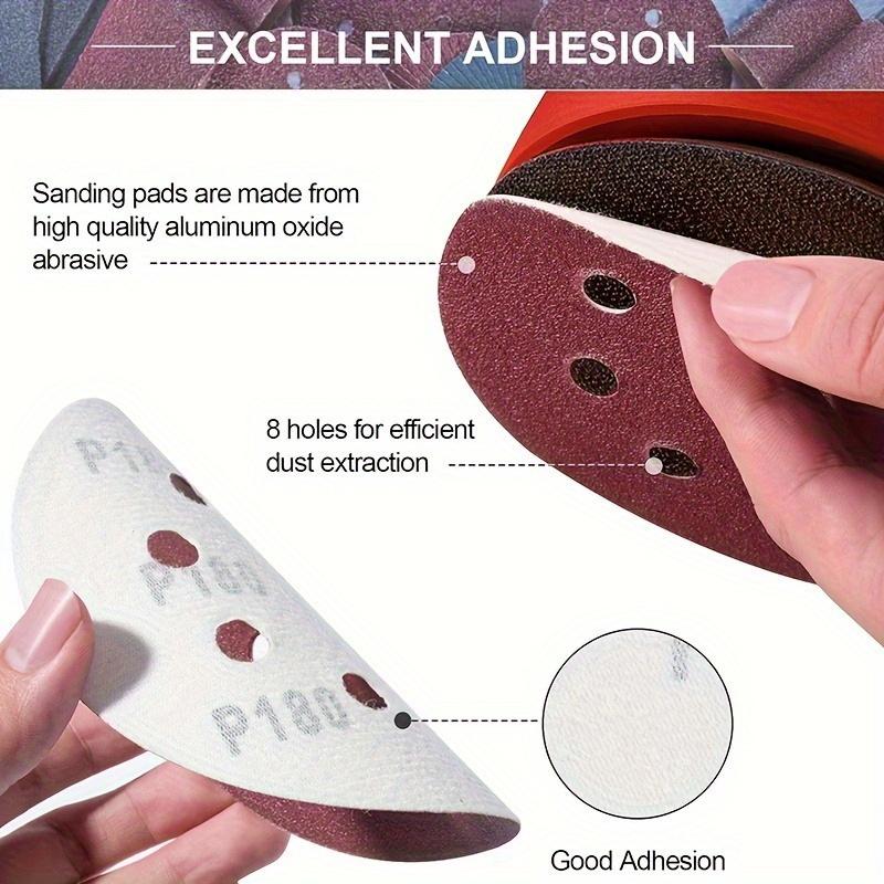 30PCS 5 inch (125mm) round sandpaper, 8-hole sanding sandpaper, 60/80/100 mesh, suitable for polishing
