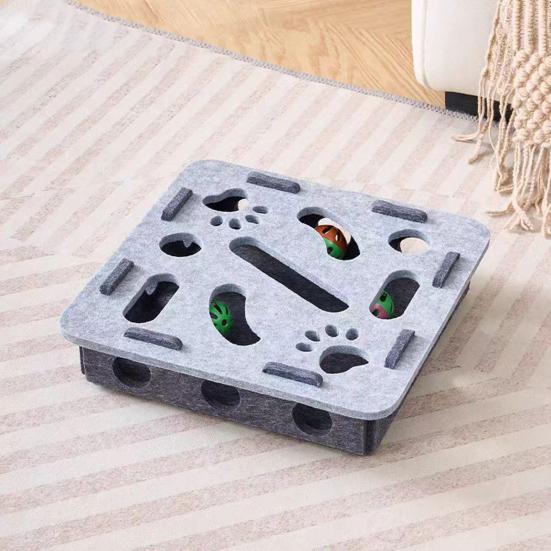 Cat Scratch Maze Toy Interactive Felt Maze Nail File Self-Play Maze Box with 3