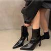 Fashion 2025 Spring Pointed Toe Women Modern Ankle Boots Fashion Soft Leather Short Booties Concise Stiletto High Heels Shoe Botas Mujer