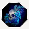 1pc Skull Roses Fashionable Automatic Opening/Closing Folding Umbrella with 8 Bones, Windproof Portable, Daily Use079