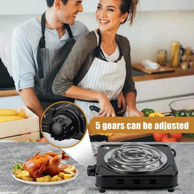 1000W Countertop Single Coiled Burner Electric Hot Plate Overheating Protection Easy To Clean Portable Electric Single Burner