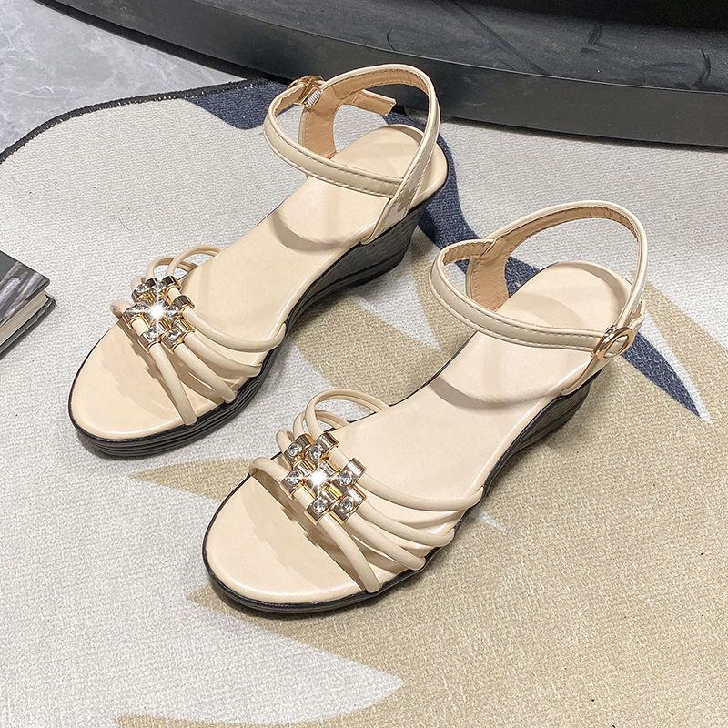 

Fashion Woman Shoes Open Toe Platform Black Sandals for Women Vintage Chic and Elegant Vip Original Daily Anti Slip Hot Casual Designer 41