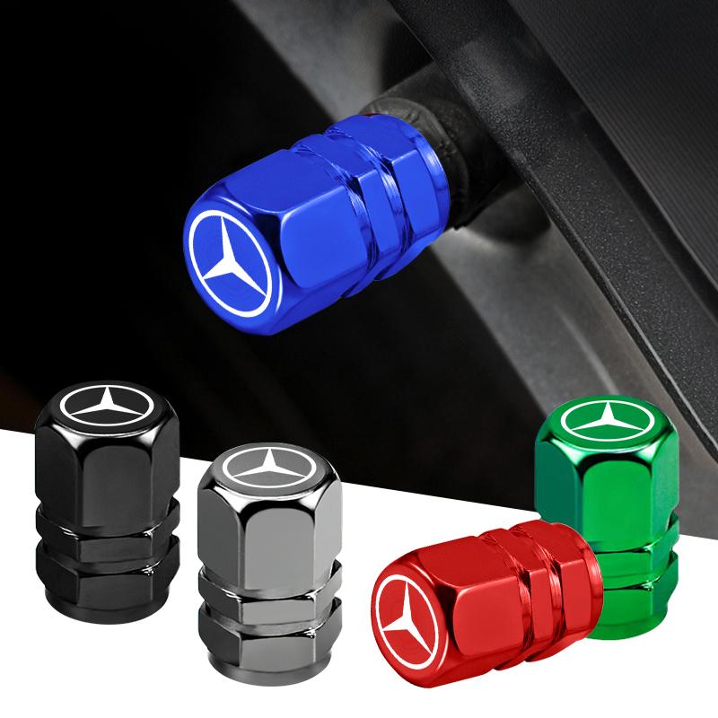 TXF4 4Pcs Aluminum Alloy Car Wheel Tire Valve Caps Stem Cover For Mercedes Benz Smart W205 C300 W203 W206 W108 W124 W126 W140 W168 W1