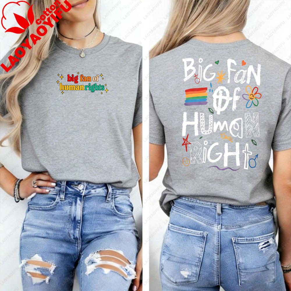 Big Fan of HuUnisex Rights Social Justice Tshirt Support Immigrant Tee Cute Equality Pro Democracy Shirt Unisex Clothing Goth Tops