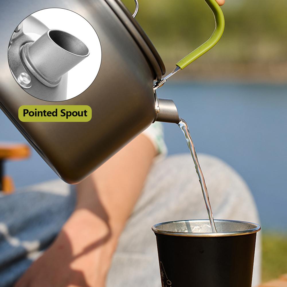 0.8/1.2/1.8L Camping Water Kettle Lightweight Aluminium Alloy Teapot for Outdoor Tourism Cookware Travel Hiking Picnic Tableware