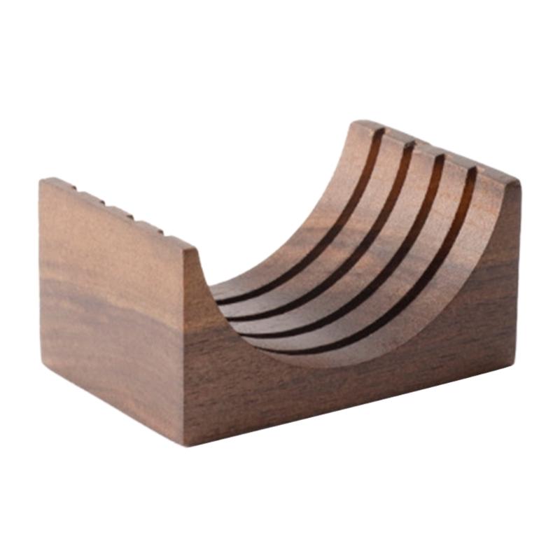 Espresso-Puck Screen Walnut-Stand Coffee Reusable Filter for Espresso-Portafilter Holder Wooden-Stand for 51/53/58mm