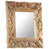 Mirror Hand Carved Brown 50x50 cm Solid Mango Wood