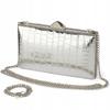Women's Silver Box Handbag, Formal Clutch Bag, with a Chain Shoulder Strap