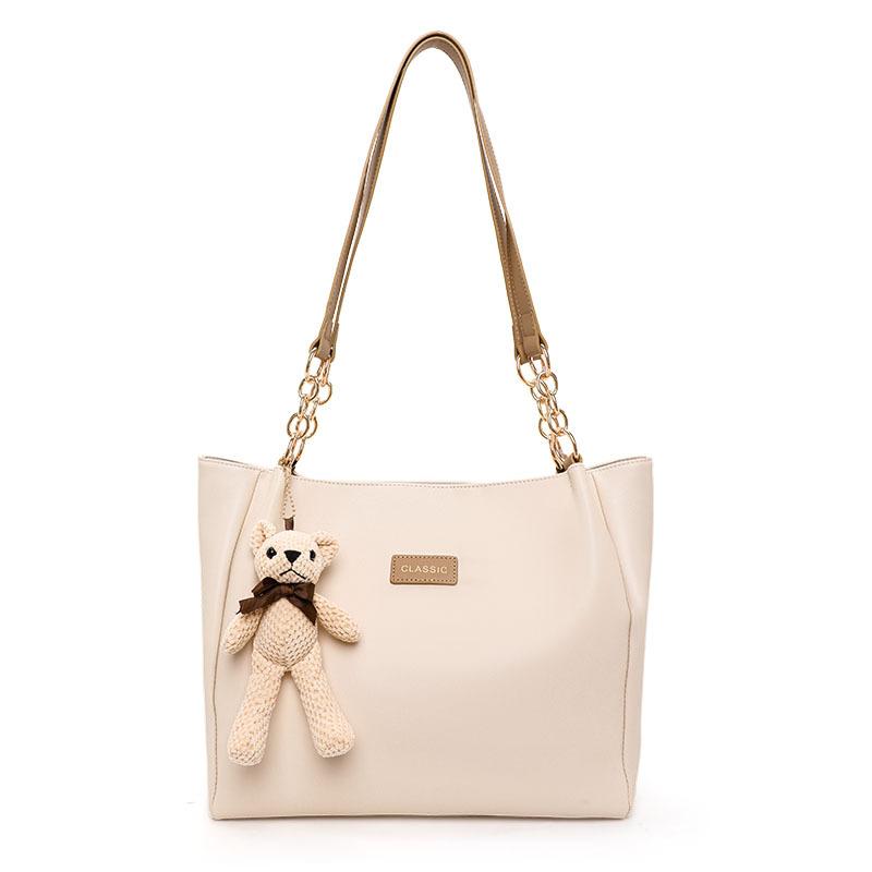 

Новая вместительная сумка для поездок на работу с подвеской в виде куклы, на одно плечо, повседневная, простая, из коровьей кожи