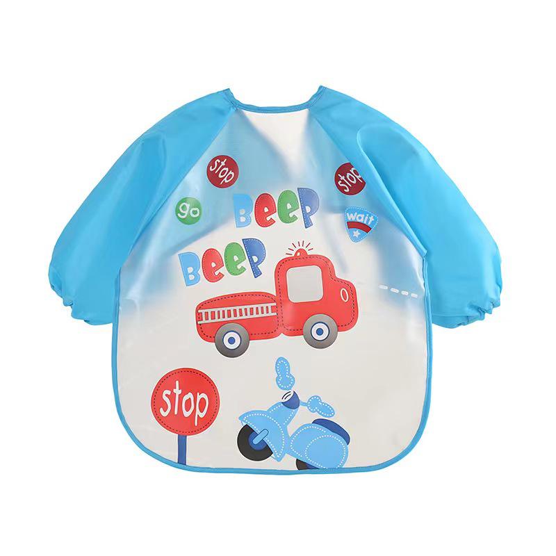Waterproof Stain-Proof Baby Bib & Art Smock for 1-3 Year Olds – Thin Long-Sleeve Korean Style, Ideal for Summer.